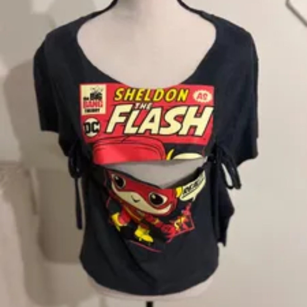 44.  Upcycled Sheldon Flash Detachable 2 Piece Shirt